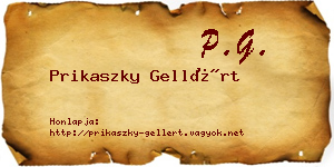 Prikaszky Gellért névjegykártya